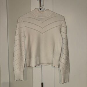 Club Monaco White Crop Mockneck Sweater